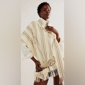 NWOT Free People Mountain Top Stripe Poncho🤎